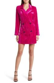 1FLORET STUDIOS Long Sleeve Crushed Velvet Blazer Dress at Nordstrom