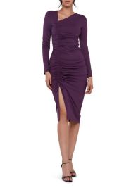 1Rachel Parcell Asymmetric Shirred Long Sleeve Dress at Nordstrom