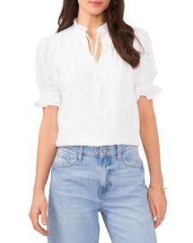 1STATE Eyelet Tie Neck Top Bloomingdales at Bloomingdales