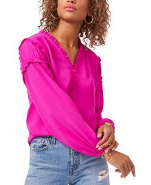 1STATE Ruffled-Trim Blouse  Reviews - Tops - Juniors - Macys at Macys