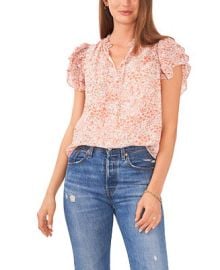 1STATE Womens Short Flutter Sleeve Tie V-neck Blouse Reviews - Tops - Women - Macys at Macys