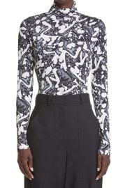 1Stella McCartney x Frank Stella Swan Print Turtleneck Top at Nordstrom