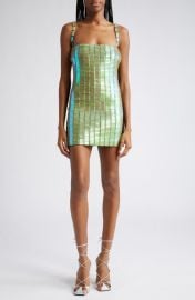 1The Attico Rue Embellished Square Neck Minidress at Nordstrom