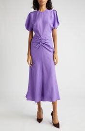 1Victoria Beckham Tulip Sleeve Gathered Waist Dress at Nordstrom