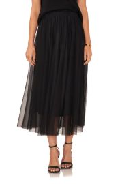 1Vince Camuto Pleated Mesh Midi Skirt at Nordstrom