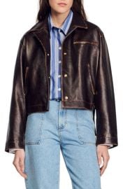 1sandro Jude Lambskin Leather Jacket at Nordstrom