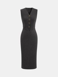 2 in 1 Waistcoat Sleeveless Bodycon Dress COMMENSE at Commense