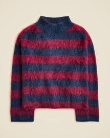 2025 Brushed Cashmere Rollneck Sweater In Stripe For Women JCrew at J. Crew