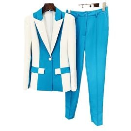 2025 Fashion Women Double Breasted Jacket Party Wide Leg Pants Set Two-piece Set eBay at eBay