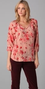 Rebecca Taylor pink flower blouse at Shopbop