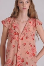 Rebecca Taylor pink flower short sleeve blouse at Pink Mascara