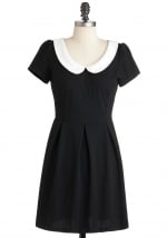 Black dress with white peter pan collar at Modcloth