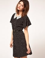 Black dress with white lace collar at Asos