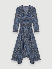 222RAYEMIK Printed viscose dress with smocking - Dresses - com at Maje