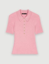 223MOLIANE Sparkly knit polo shirt - Tops Shirts - com at Maje