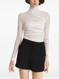 2310 STUDIO Ruched semi-sheer Top White at Farfetch