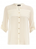 White blouse with pleat details at Dorothy Perkins