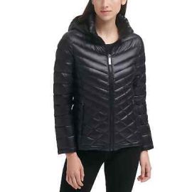 240 Calvin Klein Womenamp039s Down Quilted Hooded Puffer Jacket Coat Plus 2X Black eBay at eBay