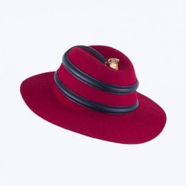 24k Boa Red/Black Hat by Youssef Lahlou at Youssef Lahlou