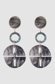 250 Akola Womenaposs Black Abalone Shell Horn Statement Sculptural Drop Earrings eBay at eBay