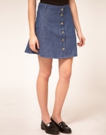 Denim button up skirt like Pennys at Asos