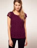 Dark purple crochet top at Asos