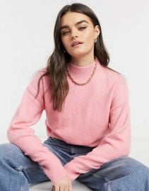 & Other Stories mock neck sweater in hot pink at Asos