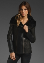 Black leather jacket like Alexs at Revolve