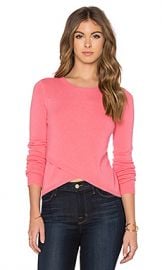 27 miles malibu Twiggy Cross Front Crop Sweater in Peach from Revolve com at Revolve