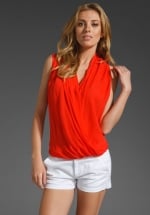 Red wrap top like Pennys at Revolve