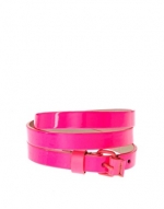 Fluro pink skinny belt at Asos