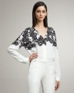 Peter Som bamboo print blouse at Neiman Marcus