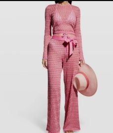 295 Milly Womenaposs Pink Nami Pointelle Shrug Cover-up Size XL And 325 Pants SET eBay at eBay