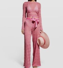 295 Milly Womenaposs Pink Nami Pointelle Shrug Cover-up Top Size L eBay at eBay
