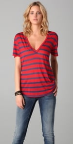 Red and navy striped shirt at Shopbop