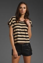 Cream and black striped top like Janes at Revolve