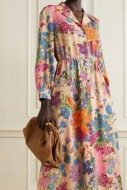 + Ken Scott appliquéd floral-print metallic georgette shirt dress at Net a Porter