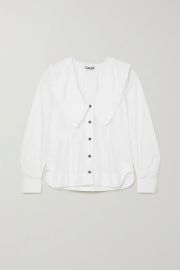 + NET SUSTAIN ruffled organic cotton-poplin shirt at Net a Porter