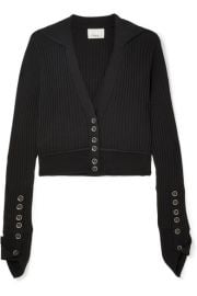 3.1 PHILLIP LIM - RIBBED WOOL-BLEND CARDIGAN - BLACK at Net A Porter