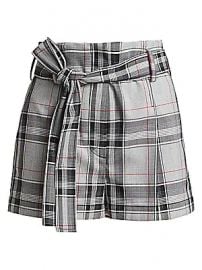 3 1 Phillip Lim - Plaid Belted High-Waist Shorts at Saks Fifth Avenue