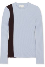 3 1 Phillip Lim - Striped ribbed stretch wool-blend sweater at Net A Porter