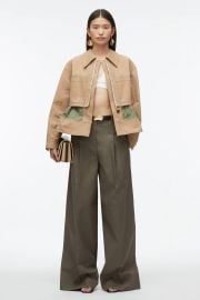3 1 Phillip Lim Belted Flounce Utility Jacket in Khaki Army at 3.1 Phillip Lim