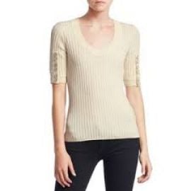 3.1 Phillip Lim Button Detail Sleeve Sweater at Saks Fifth Avenue