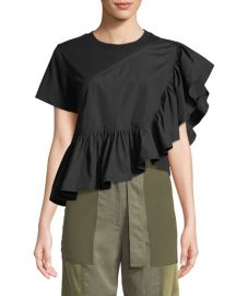 3 1 Phillip Lim Flamenco Flounce-Hem Tee at Neiman Marcus