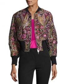 3 1 Phillip Lim Floral Jacquard Cloqu   Bomber Jacket  Multicolor at Neiman Marcus