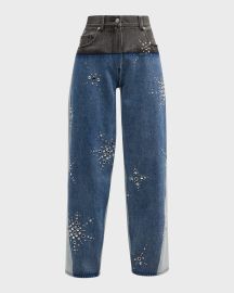 3 1 Phillip Lim Liberty Embellished Multi Toned Slouchy Jeans at Neiman Marcus