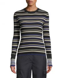 3 1 Phillip Lim Multi Striped Silk Cotton Pullover Sweater at Neiman Marcus