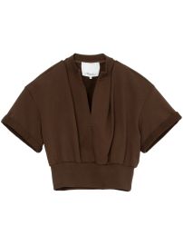 3 1 Phillip Lim Split Neck Cropped Sweatshirt at Farfetch