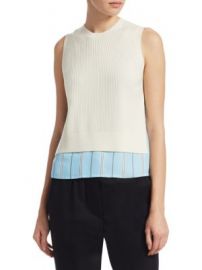 3.1 Phillip Lim Stripe Silk & Knit Top at Saks Off 5th