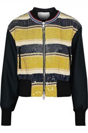 3.1 Phillip Lim Striped sequined gauze and duchesse-satin bomber jacket at The Outnet